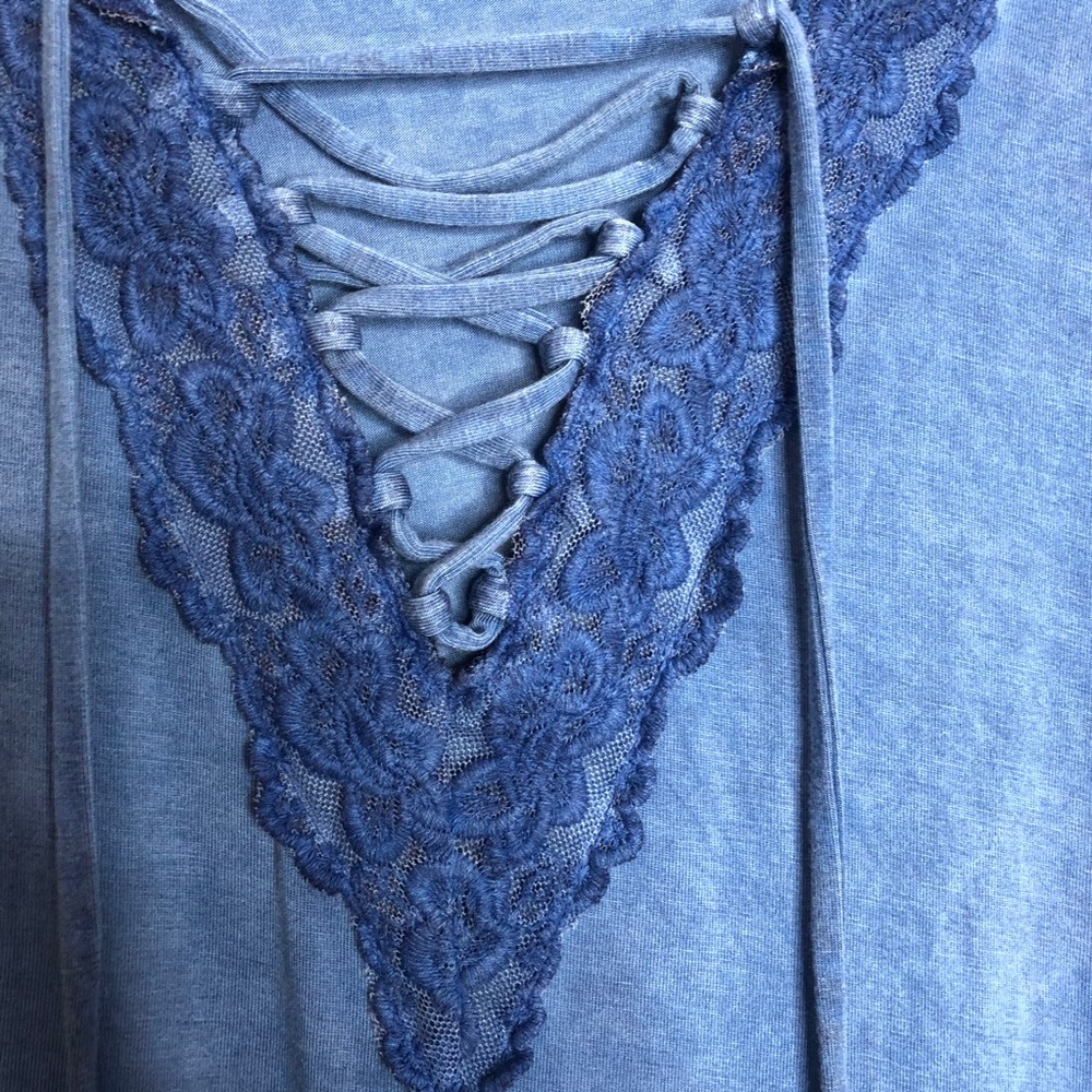 Wrangler Blue Lace Tie Up Long Sleeve - Picture 5 of 8